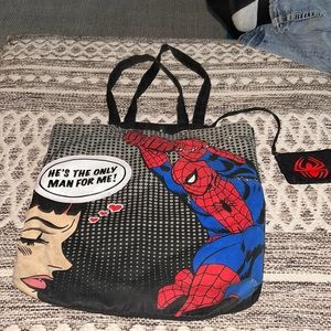 Marvel Comics Spider-Man F.A.B 2010 canvas tote with pocket